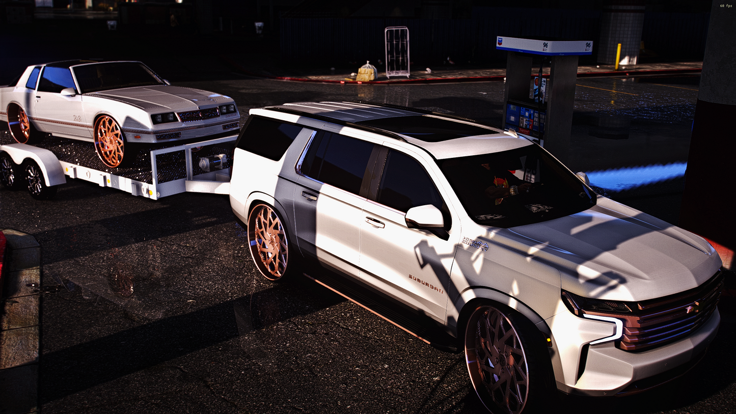 2021 SUBURBAN WITH THE SINGLE CAR TRAILER